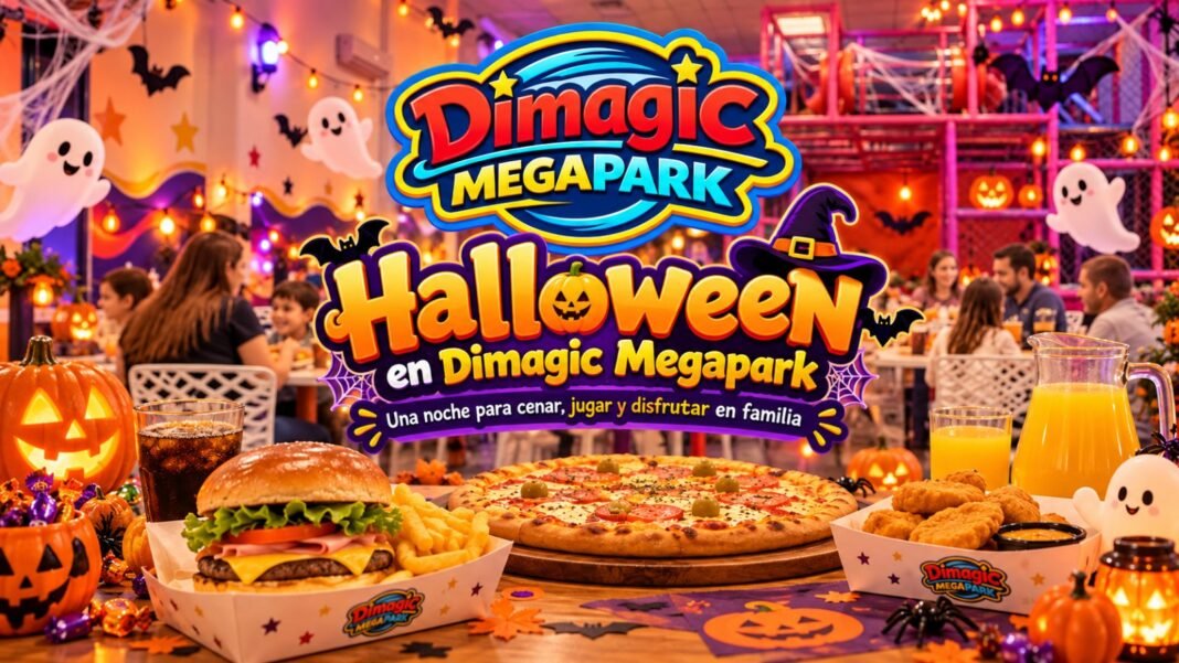 Halloween 2026 en Neuquén - propuesta familiar Dimagic Megapark Afiche de la noche de Halloween del 31 de octubre en Dimagic Megapark, Neuquén
