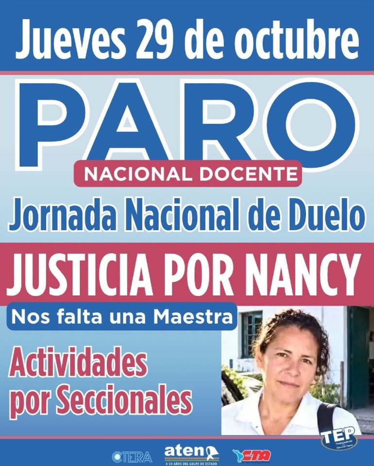 RDE noticia 41-0 Paro docente este jueves en Neuquén para exigir justicia por Nancy Godoy