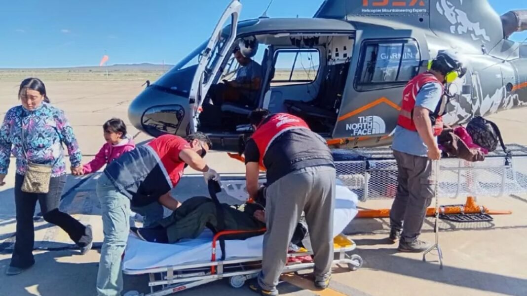 RDE noticia 42-0 Evacuaron en helicóptero a un poblador de 76 años aislado cerca de Zapala