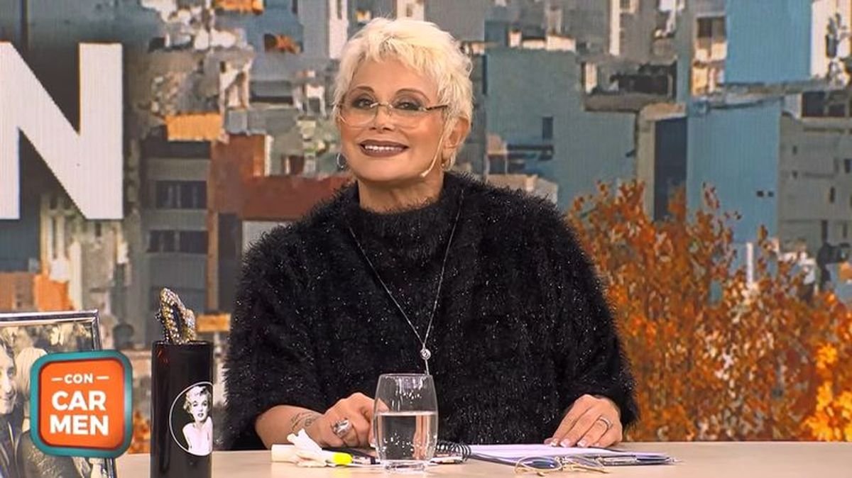 Carmen Barbieri en el estudio de Con Carmen; imagen de archivo